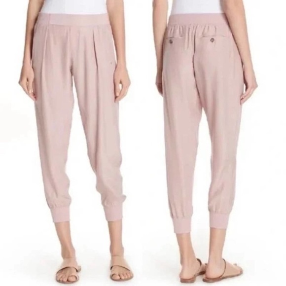 ATM Anthony Thomas Melillo Silk Jogger Pant Pink Size small Pull On Comfortable - Picture 2 of 16